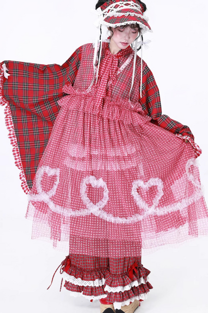 Rock Herz Mesh Check Retro