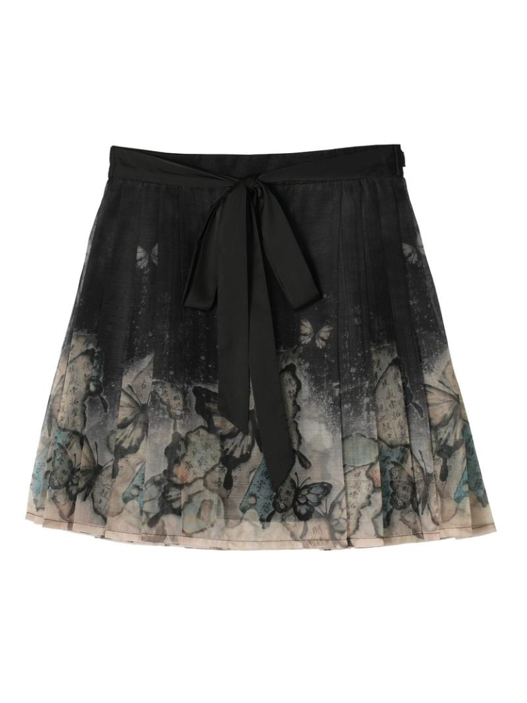 Short/Long Cropped Trainers China Butterfly Retro + Pleated Skirt