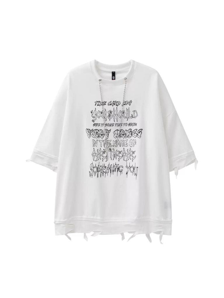 Retro T-Shirt Street American Letter Print