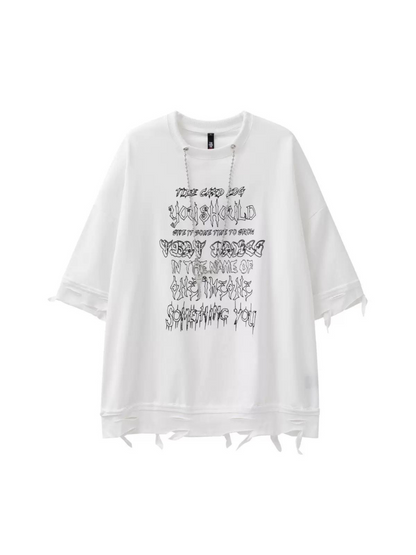 Retro T-Shirt Street American Letter Print