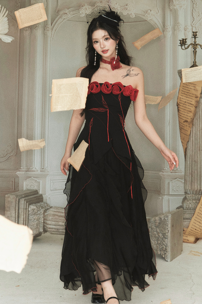 ビスチェ + クラッシュヘビーローズスカート