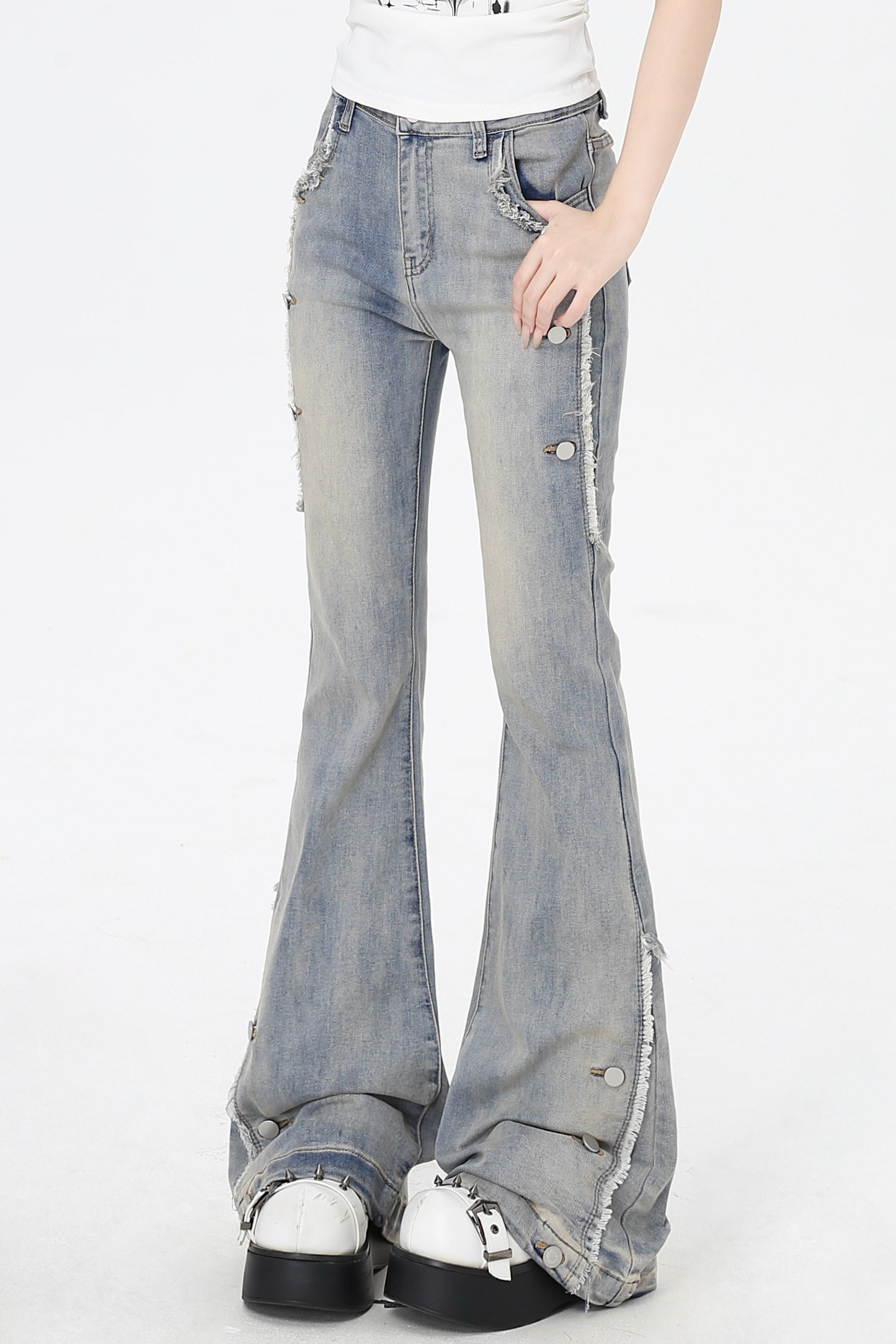 フレアジーンズ ウエストハイ マイクロスリム ヴィンテージ