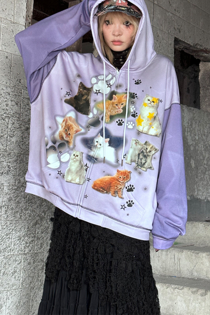Buntes Sweatshirt Spray Cat Art