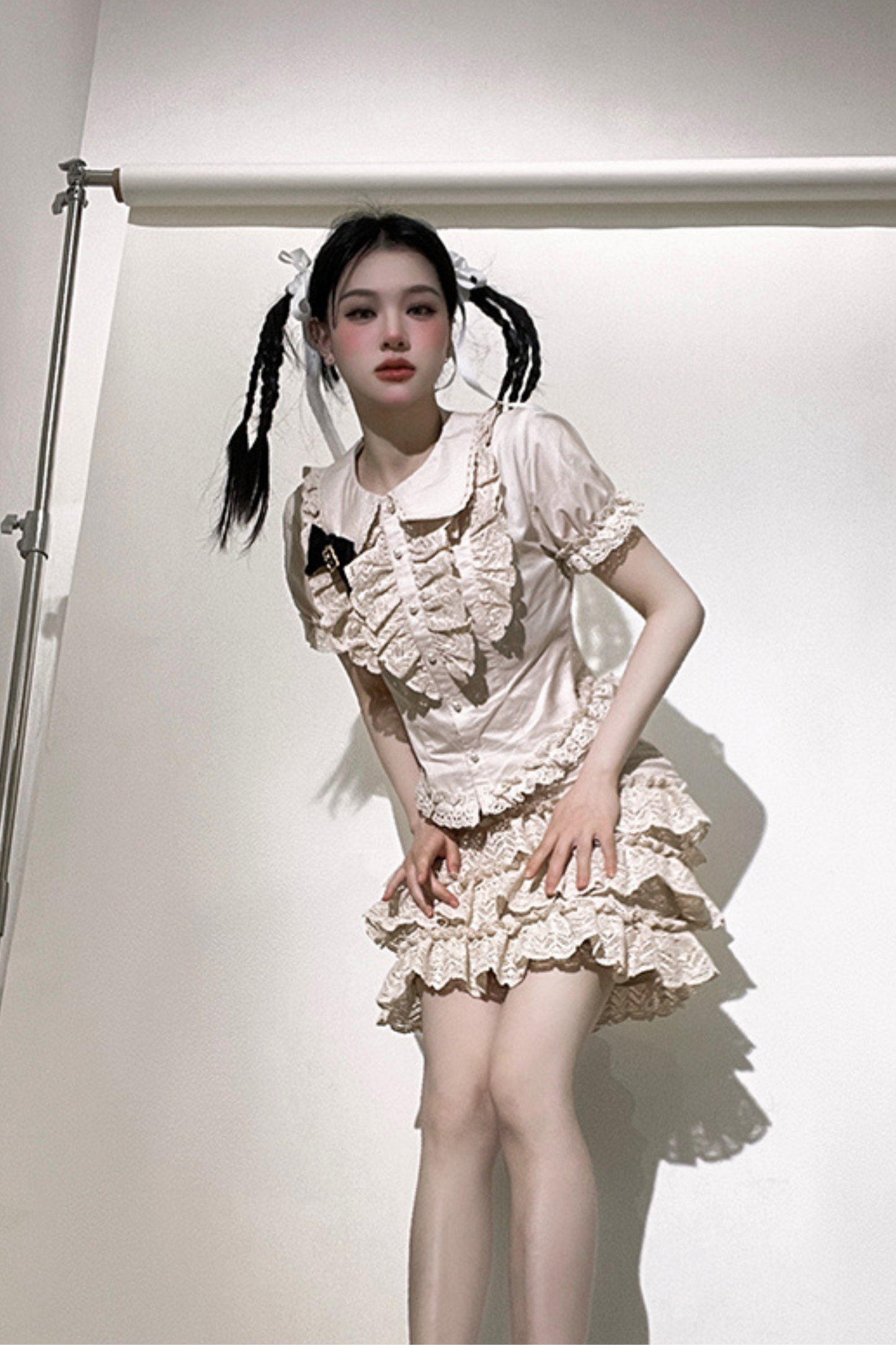 フリルシャツケーキスカートレース+