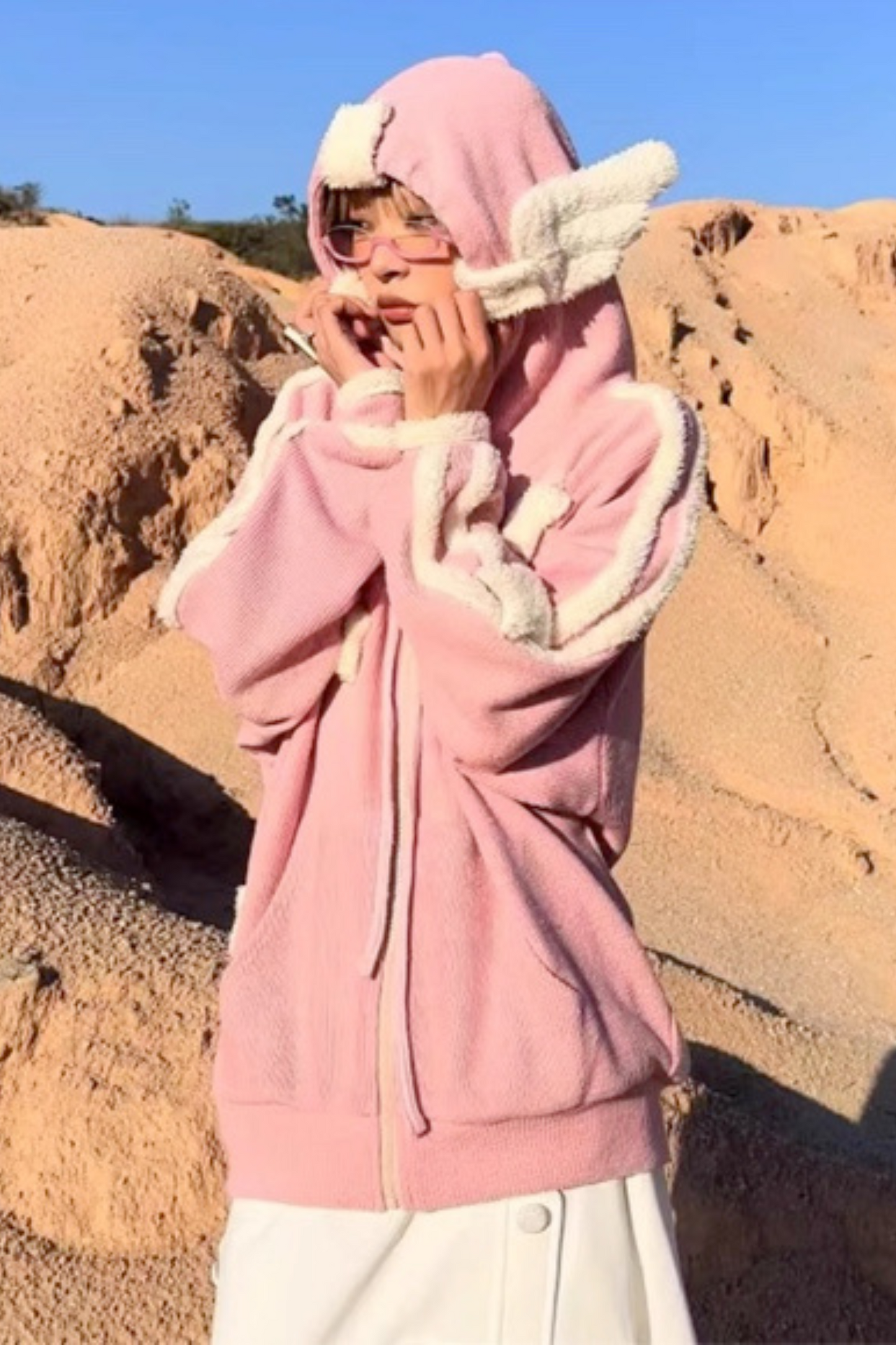 ピンクジャケットエンジェルニット