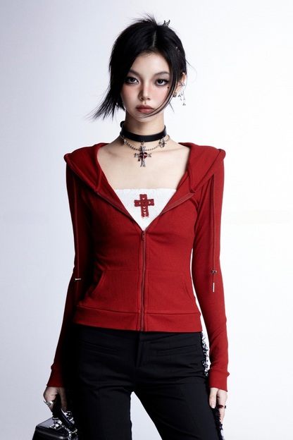 Mode cross hooded cake hoodie skirt cool tube top +