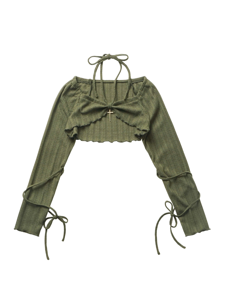 American Halter Retro Denim Green Short Jacket