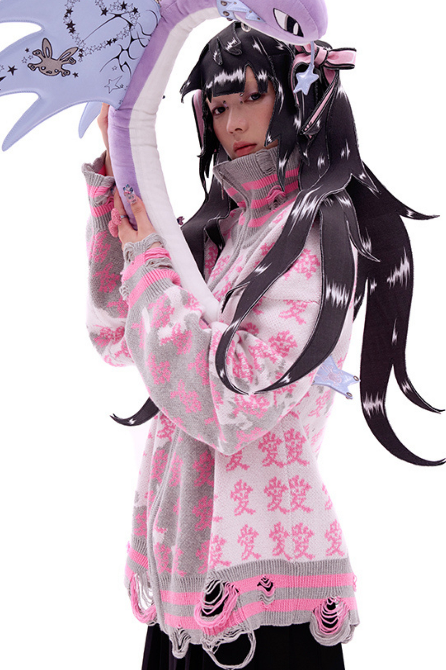 帽子ポニーテールダブルウィッグ