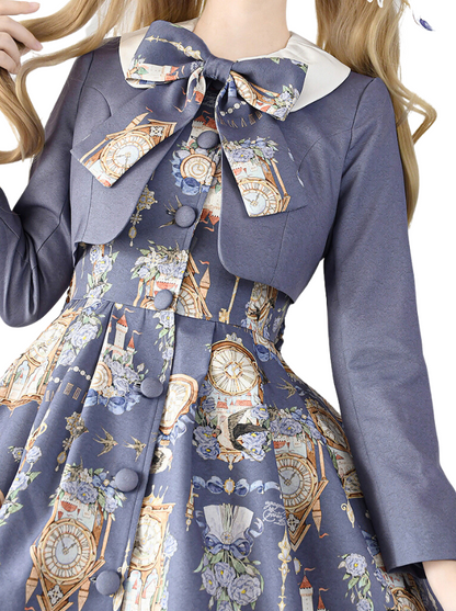 プリントレガントジャケットドレスクラシックセットエコーエターナルエコーロトール