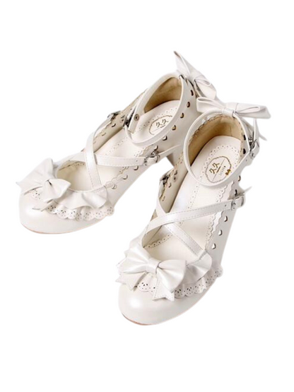 Shoes Heel Lace Elegant Original Lolita Mid