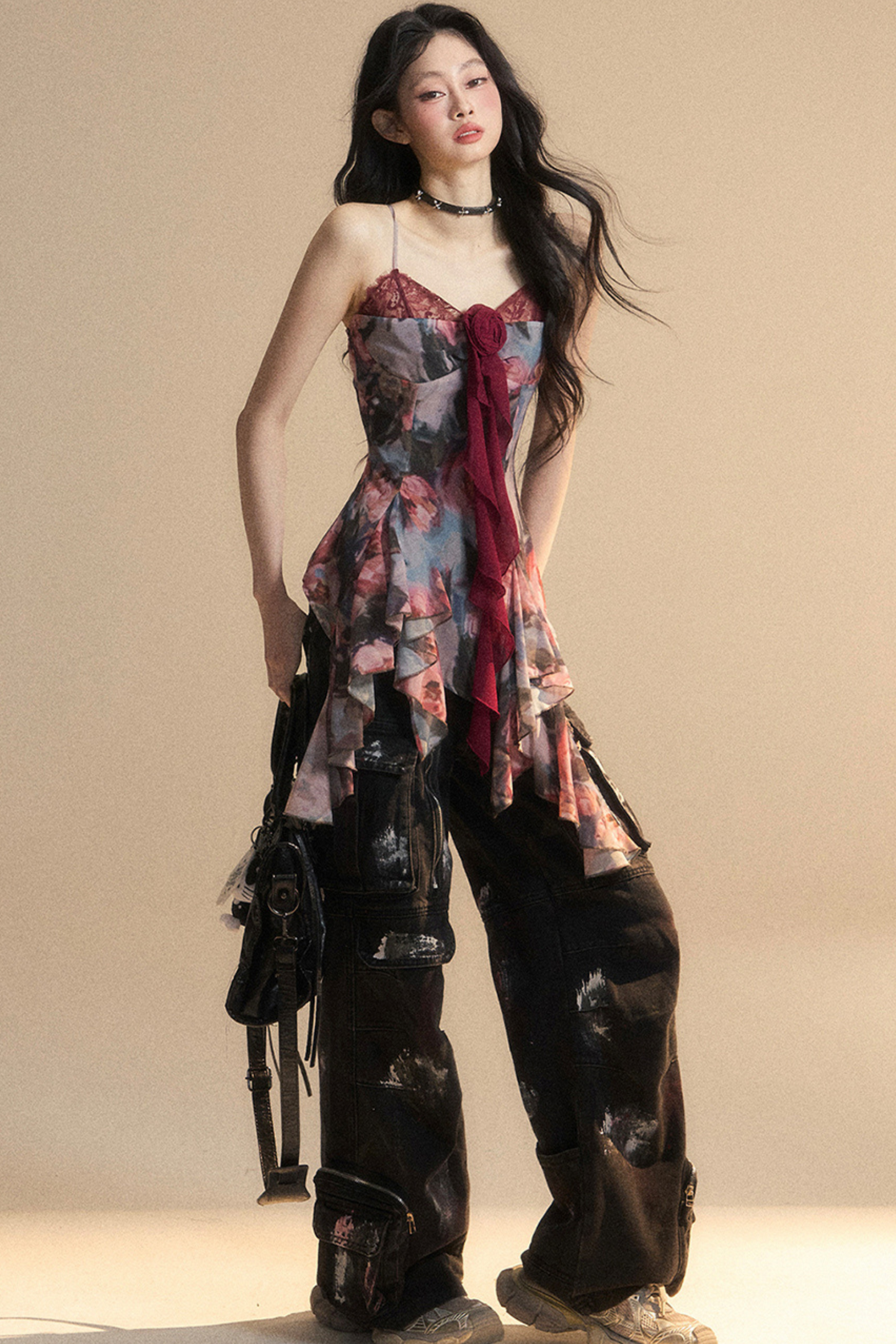 レーストップキャミソール シアー