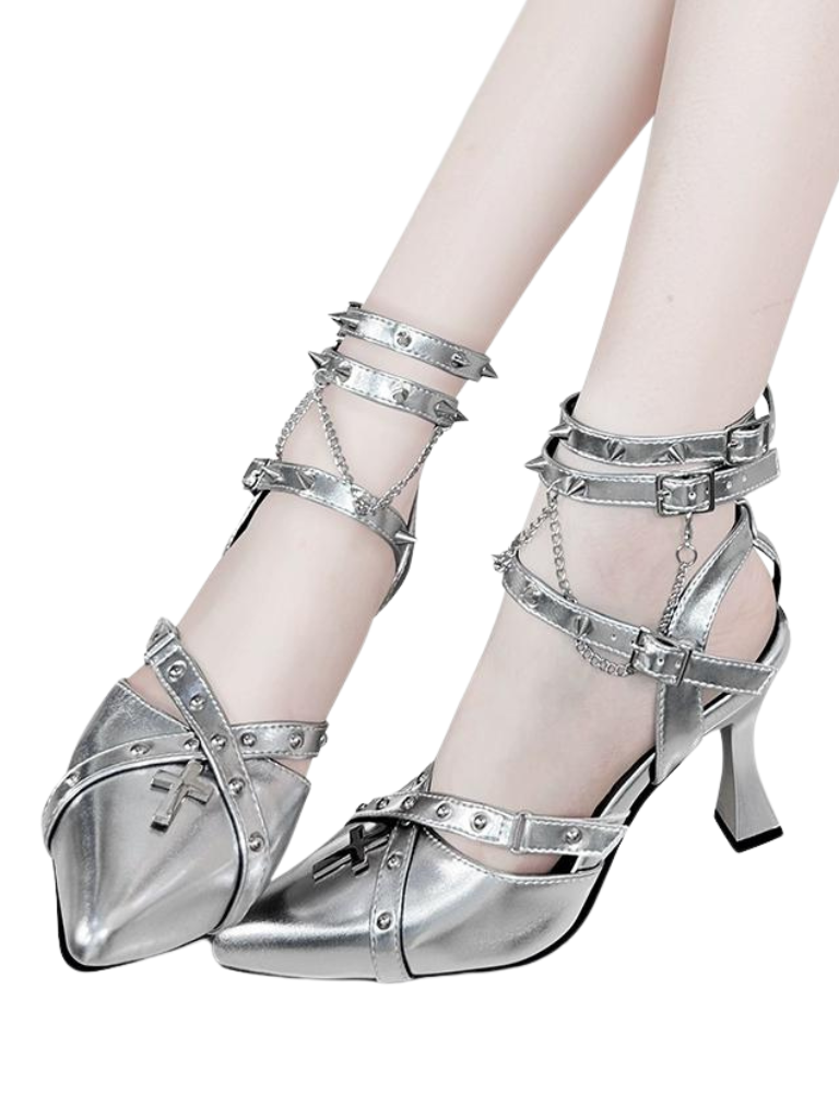 Punk High Toe Heels Gothic Pointed