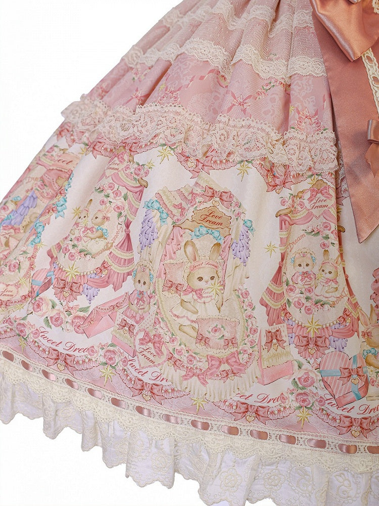 Peter Pan Collar OP Dress in Sweetheart Pink with Doll Theme, Lolita Style - Alice Girl