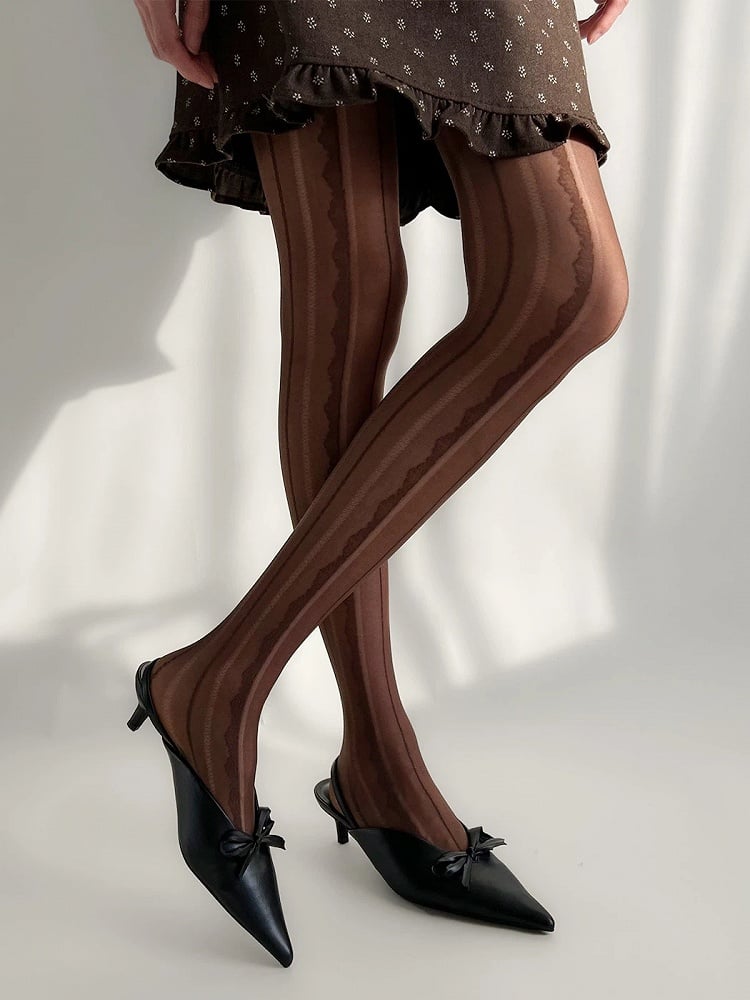 Pantyhose Stripe Semi-Sheer Wavy