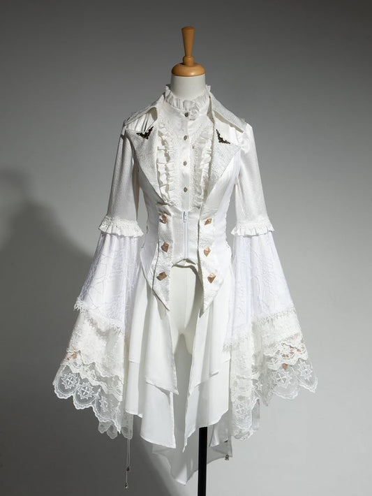 Ouji All Weste Bell White Shirt Tail - Lang + Gothic Set Fashion Lolita Ärmel