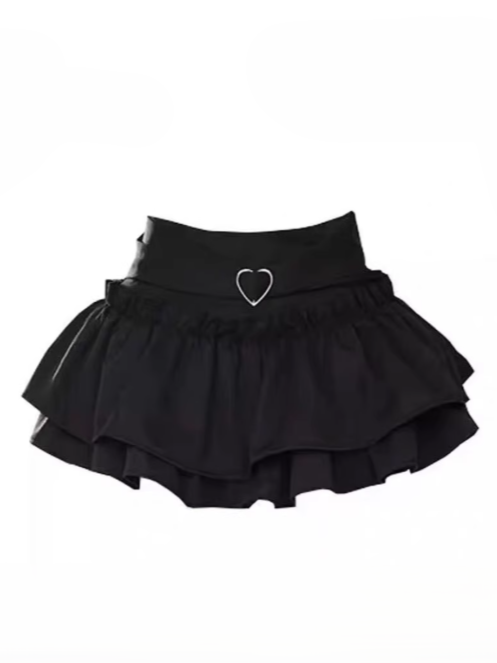 Accent Metal Heart with Black Skirt Tiered
