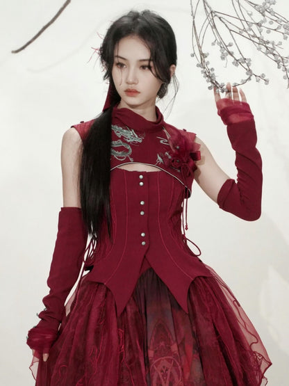 Red / Black / Purple Feather Hairclip