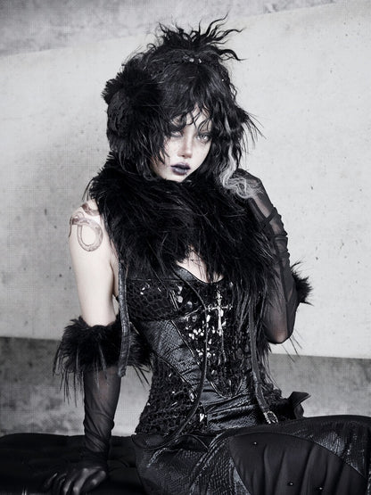 ブラックファンクスファーショール