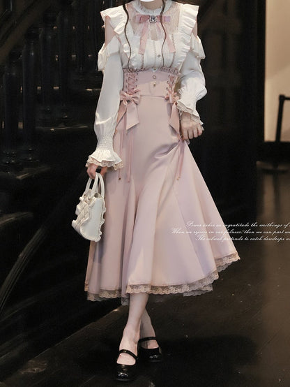 Charm Light Pink Sweetheart Bow Clips with Skirt