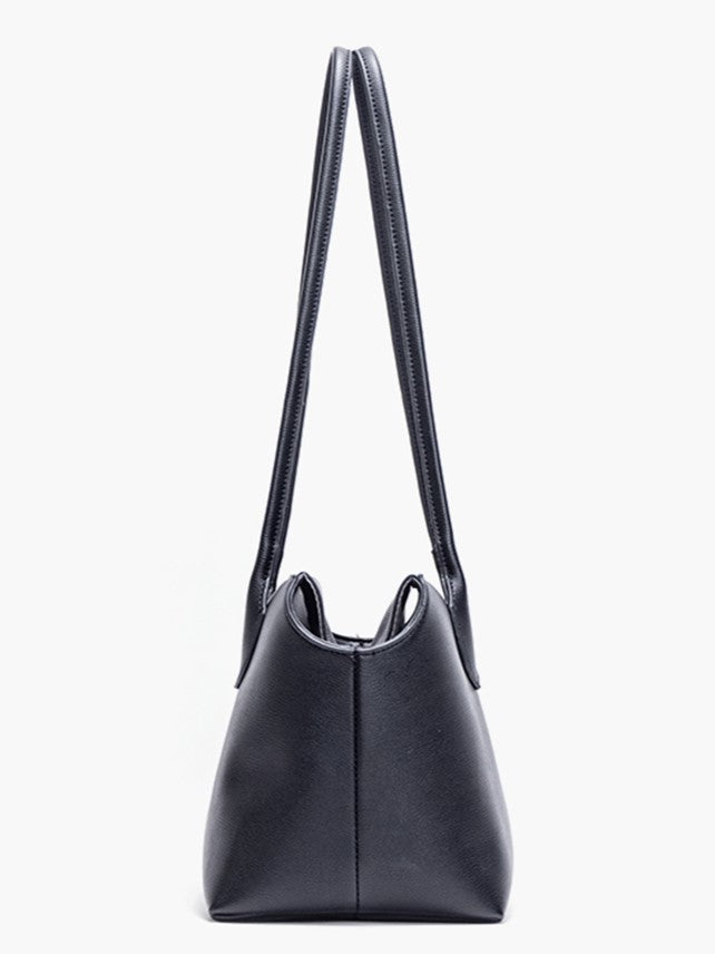Black Minimalist Soft-Sided One-Shoulder Tote Bag - Spacious And Stylish