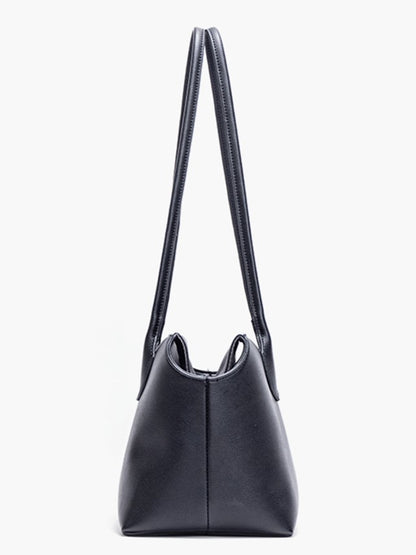 Black Minimalist Soft-Sided One-Shoulder Tote Bag - Spacious And Stylish