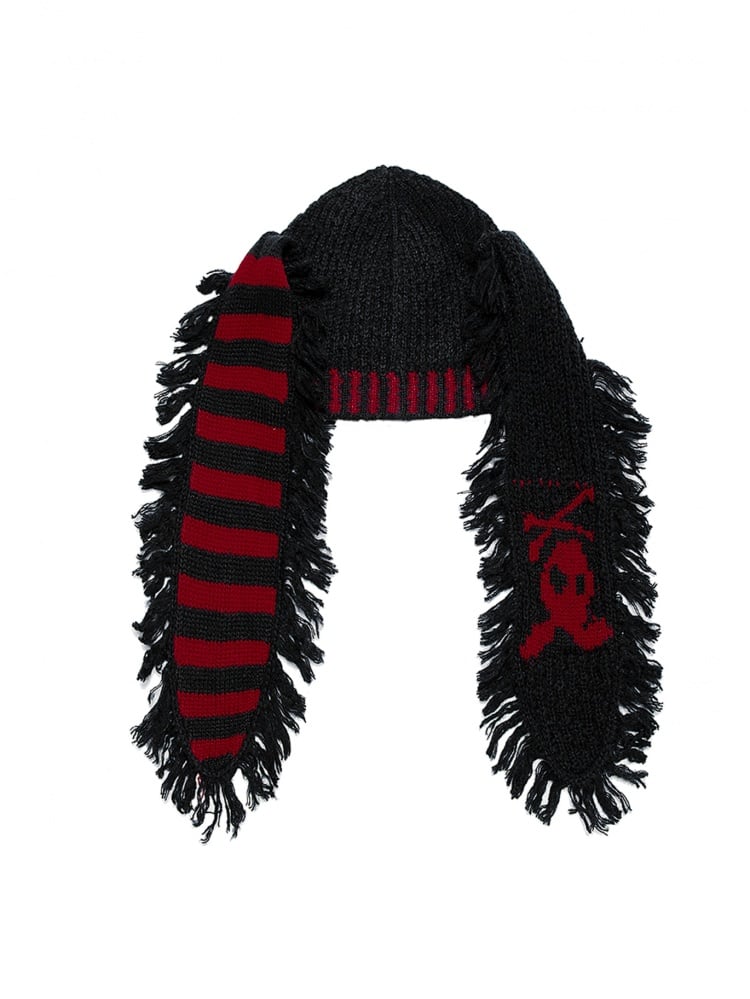 パンクなウサギの耳のニット帽