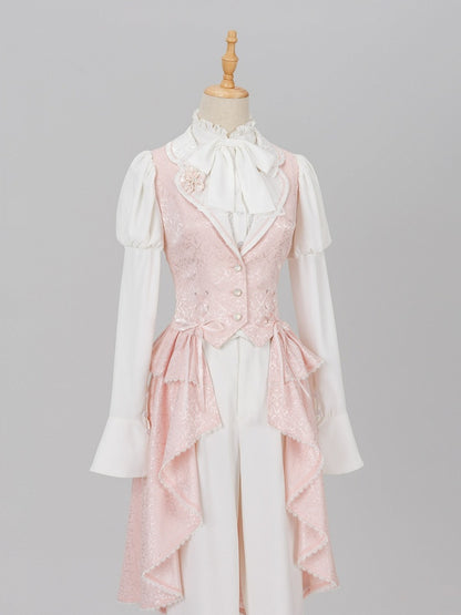 Lolita Prince Blazer with Cherry Blossom Pin and Trailing Hem - DevilInspired Exclusive Collection