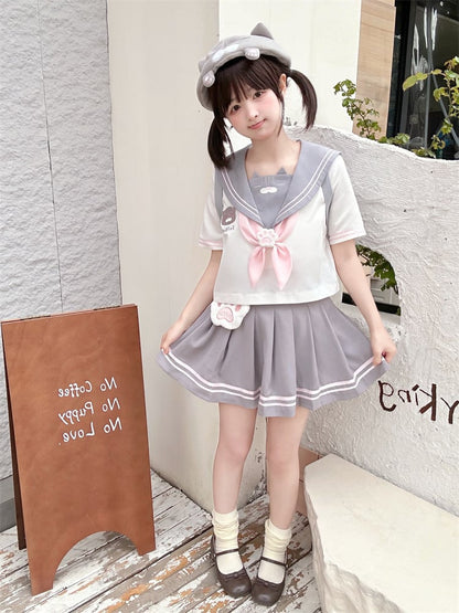 Design Neckline JK Kitty Gray and White Sailor Collar Uniform