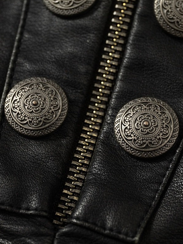 Black Faux Leather Shorts with Lace Trimmed Hems - NO ROMANCE