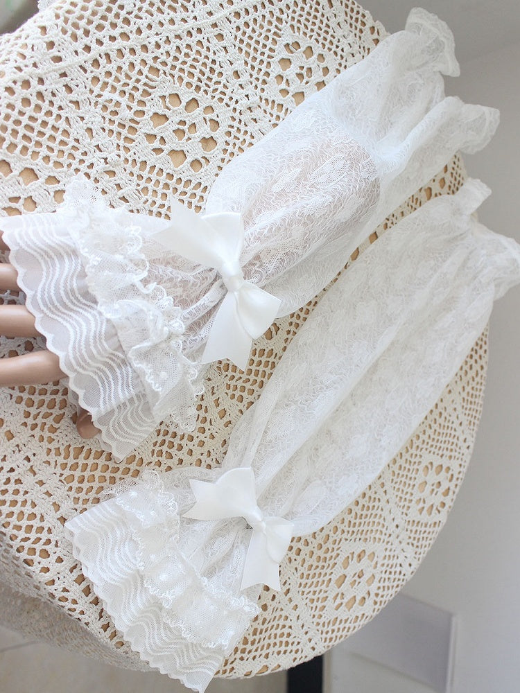 Color Trim Sleeves Options Bowknot 10 Lace Detachable Details