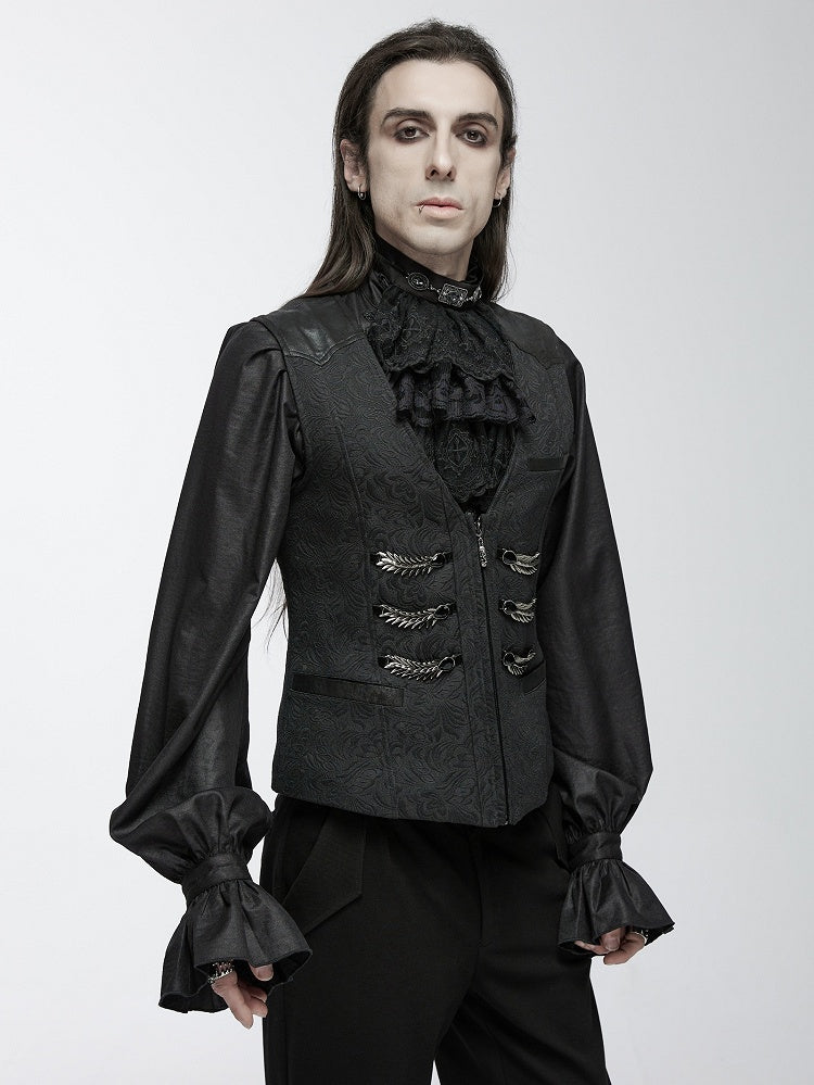 Black Men's Gothic Dragon Scale Gentleman Vest