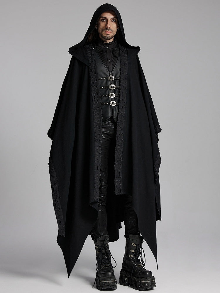 Dark Black Decadent Robe Men's Mage