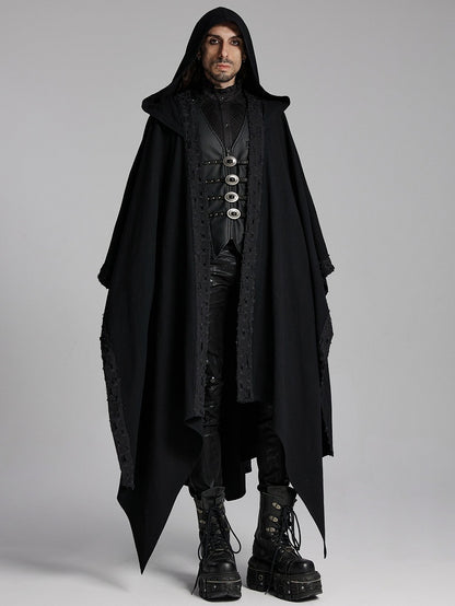 Dark Black Decadent Robe Men's Mage
