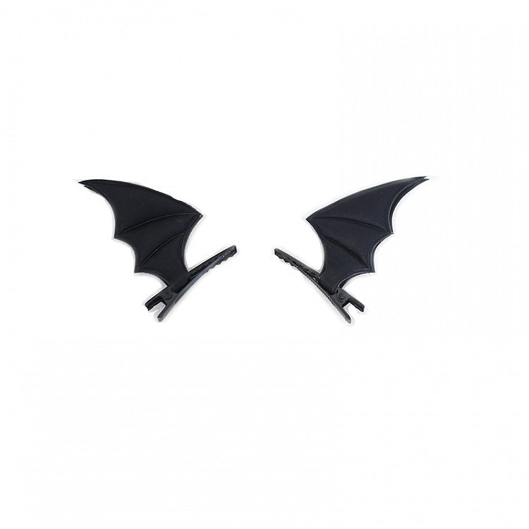 Black Hairclips Bat Pair Matte A Gothic Wing of