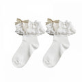 Bow 3 Cotton Ruffle Lace Multi-Layer Colors Lolita Socks