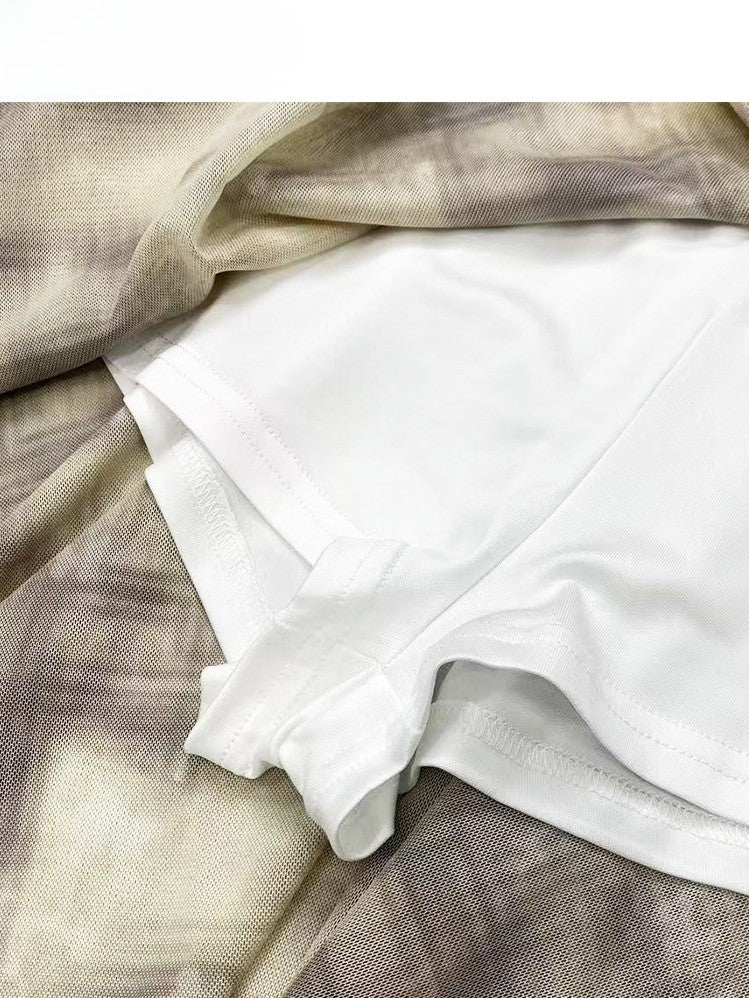 ハンカチ イエロー ウェイストランド スカート チェック柄 裾 グラマラス パンク バタフライ パターン プリント