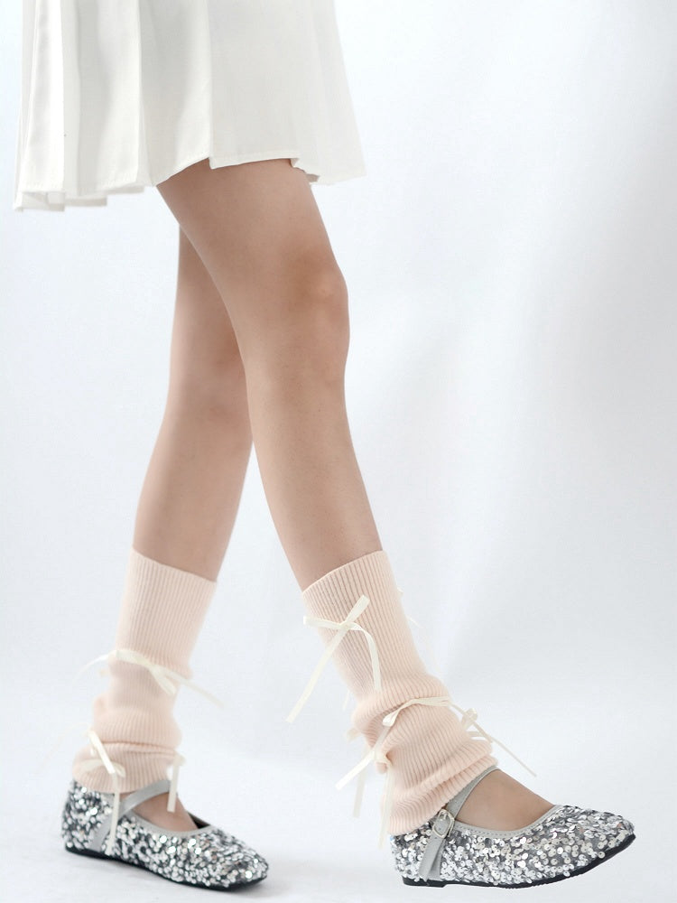 6 Colors Bowknot Decorated Leg Warmers
