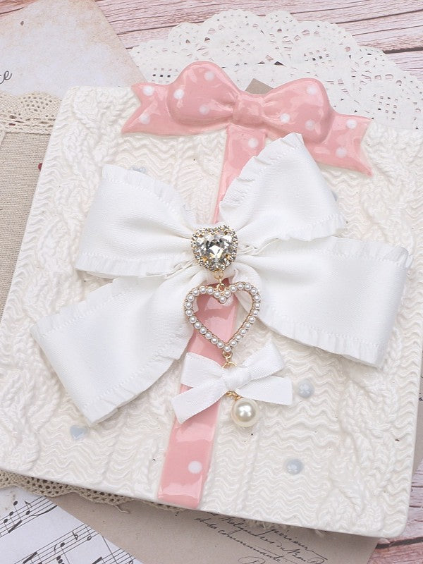 5 Color Charm Bowknot Pearl Options Kei Hairclip Heart Jirai