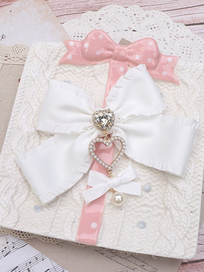 5 Color Charm Bowknot Pearl Options Kei Hairclip Heart Jirai