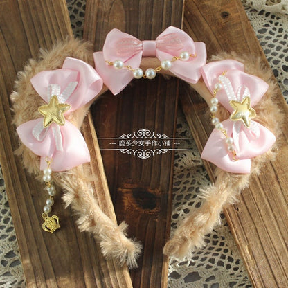 Ohrstern mit Optionen Bär 7 Perlen Teddy und Lolita KC Farbakzente Schleife – Ketten