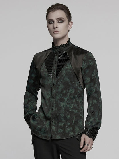 Goth Black Men's Shirt Green