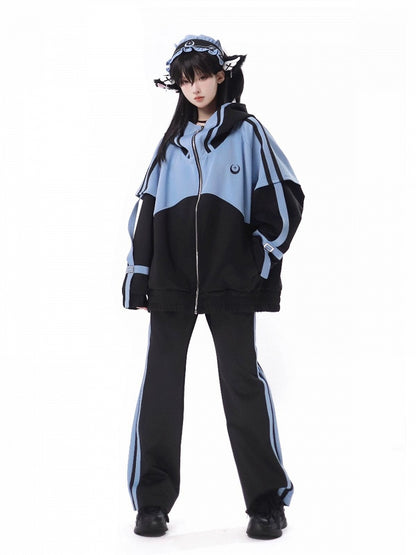 Black and Blue Pants Sweat