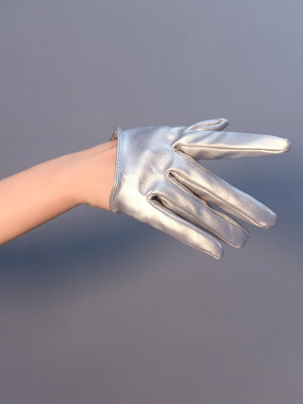PU Silver Cyberpunk Gloves