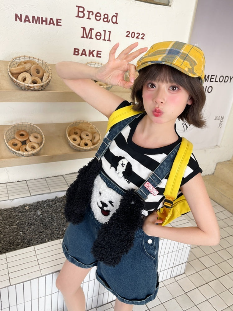 Blue Plush Puppy Denim Overalls