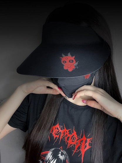 Sun Devil Red Hat Gothic Print With Black Protection