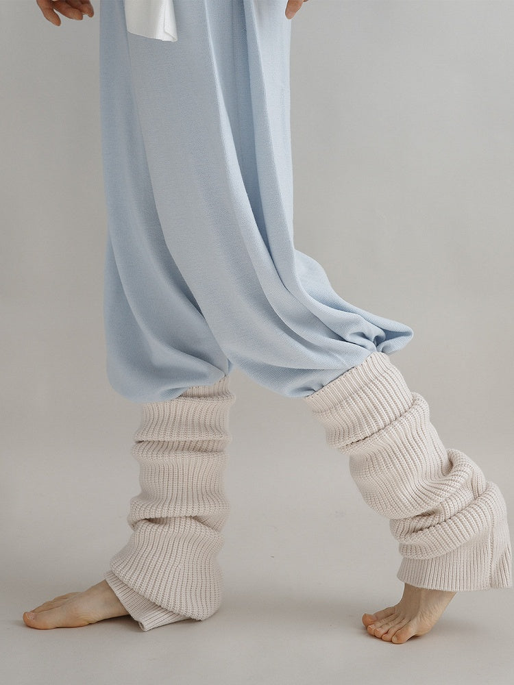 Slouchy Ribbed Knit Stirrup Leg Warmers | Night Experiment