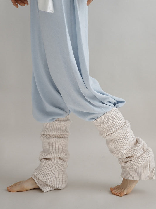 Slouchy Ribbed Knit Stirrup Leg Warmers | Night Experiment