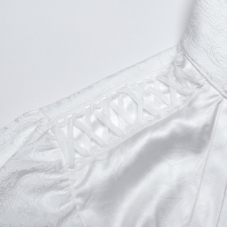 Goth Men's Collar Palace White Shirt Gorgeous Stand