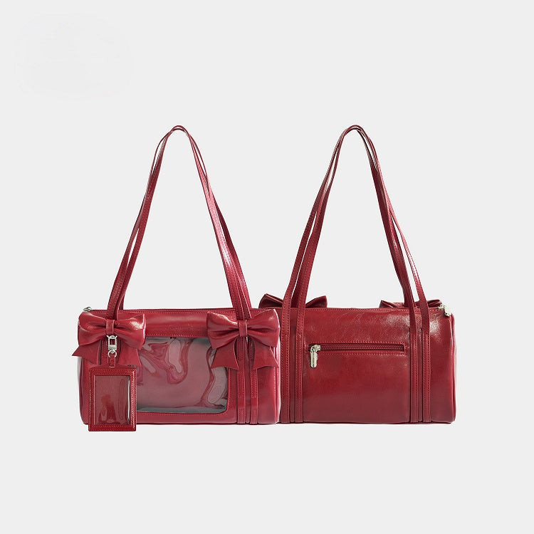 Bow PU Bag Ita Window Red Daily with Display
