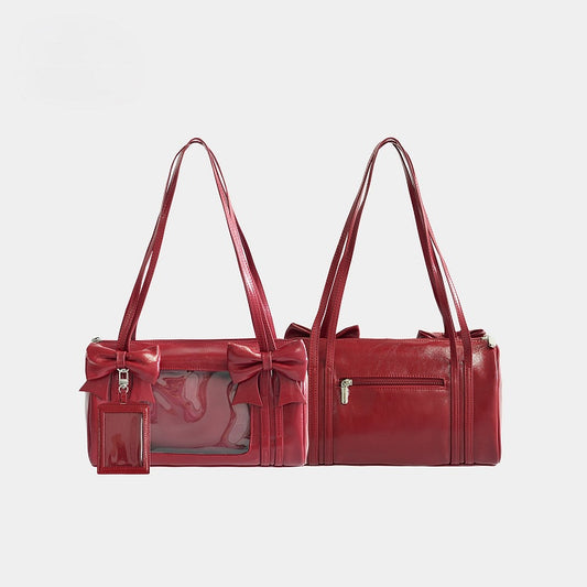 Bow PU Bag Ita Window Red Daily with Display